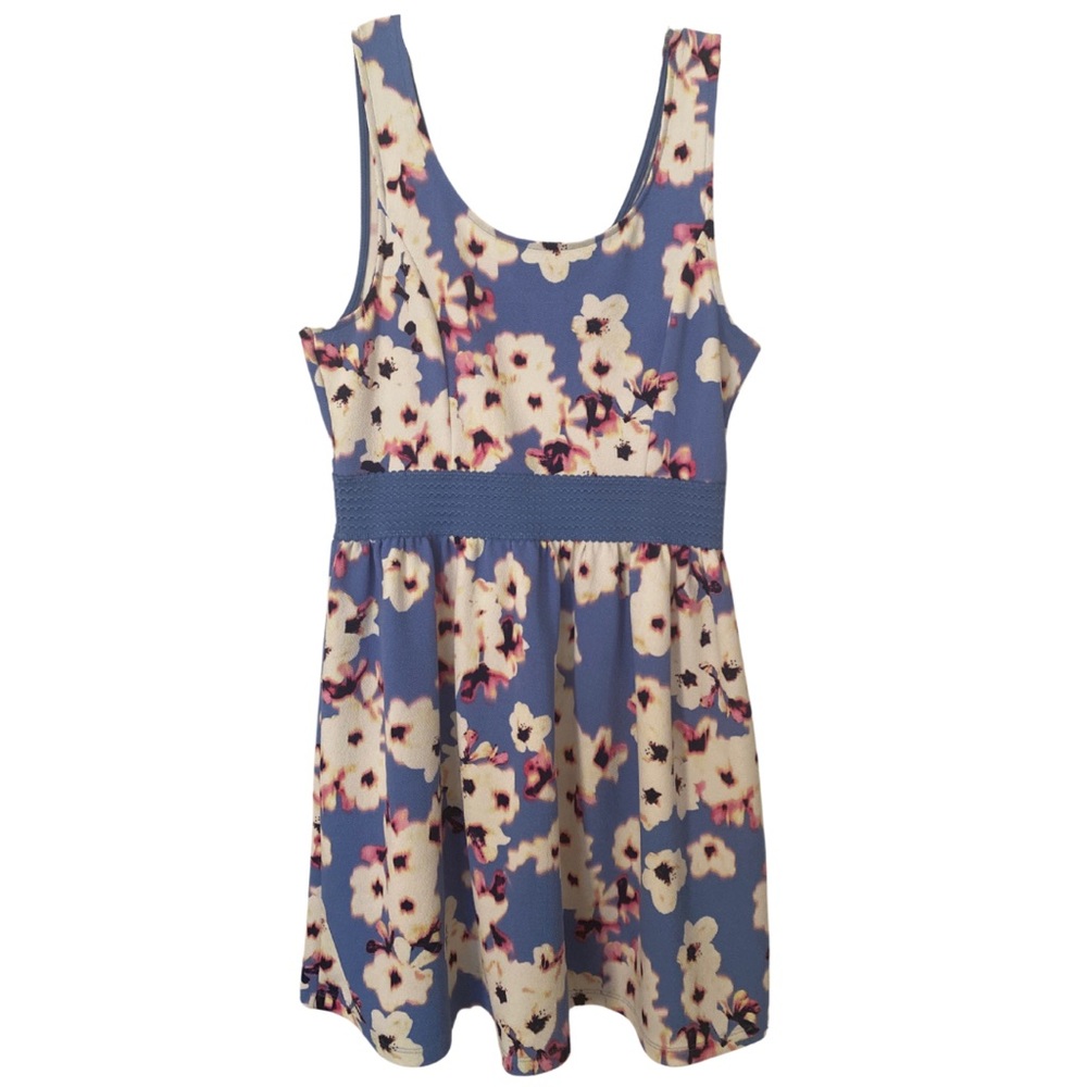 Three Pink Hearts Trixxi Blue Sleeveless Scoop Neck Fit And Flare Sundress